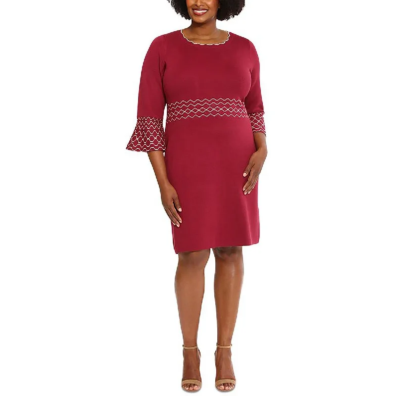 Plus Womens Sweater Dress Knee Length Sweaterdress