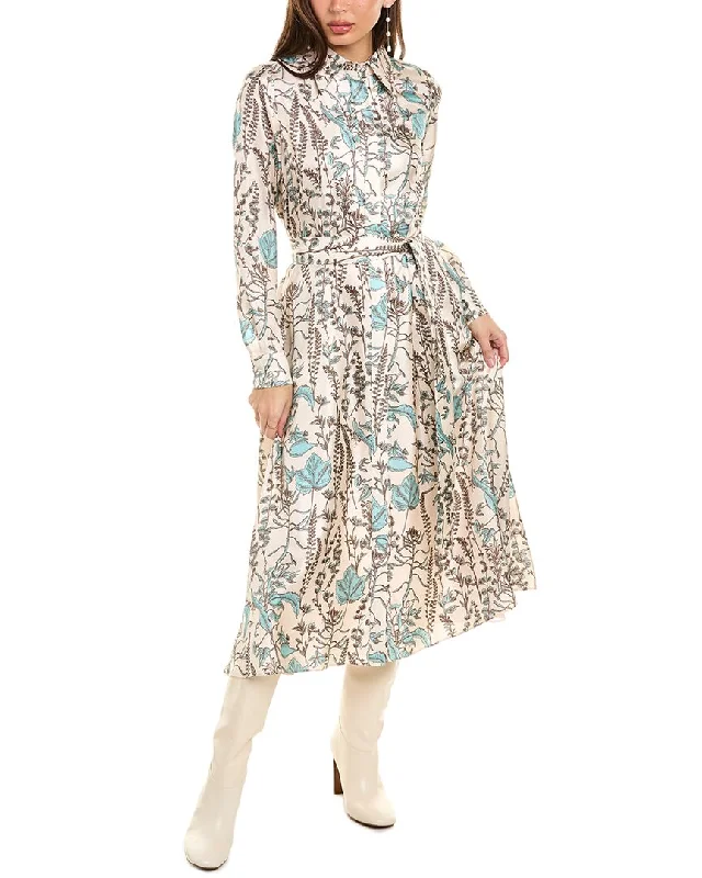 Lafayette 148 New York Flared Silk Shirtdress