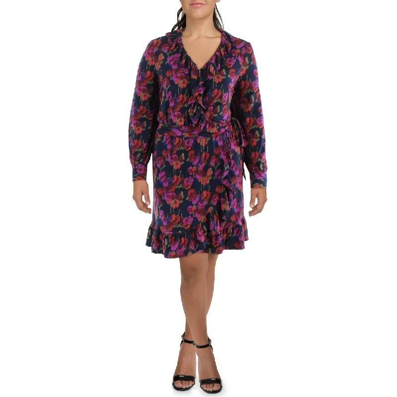 Womens Jersey Floral Print Shift Dress