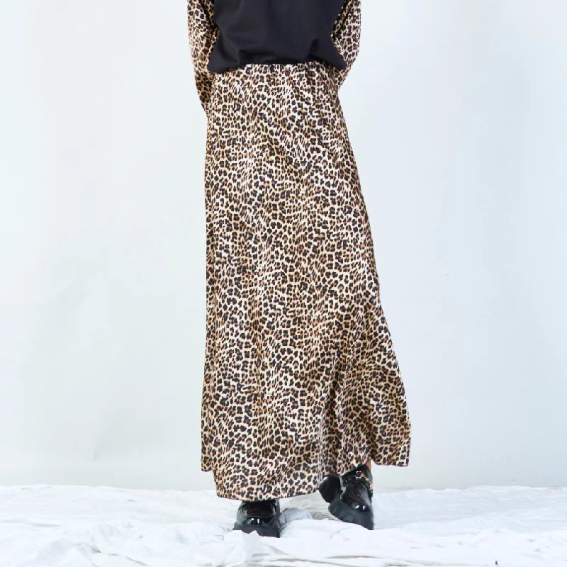 Wild leopard print long skirt wholesale