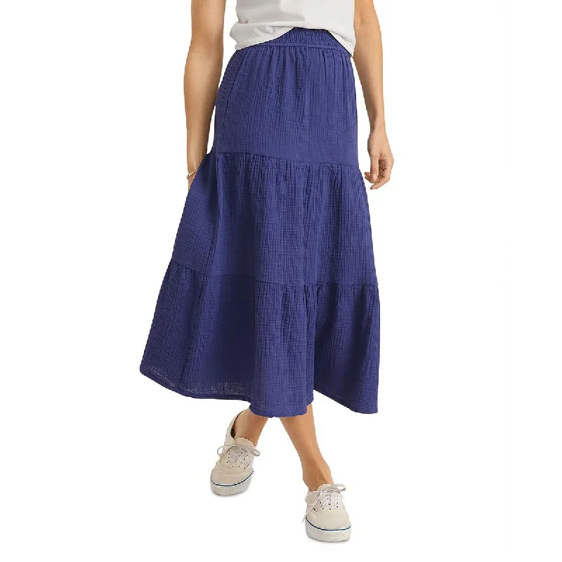 Marine Layer Womens Smocked Tiered Maxi Skirt