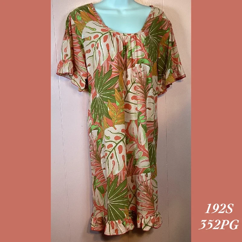 192SX - 352PG , Ruffle sleeve Mu'u Mu'u with pockets plus size