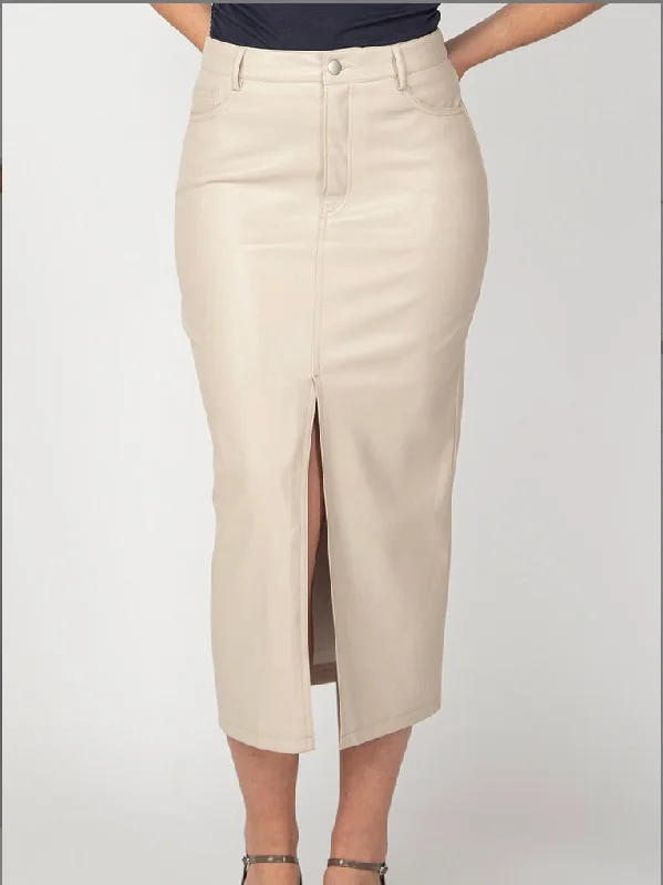 Bernie Faux Leather Midi Skirt